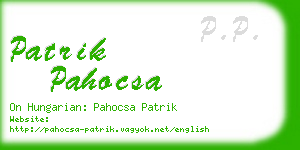 patrik pahocsa business card